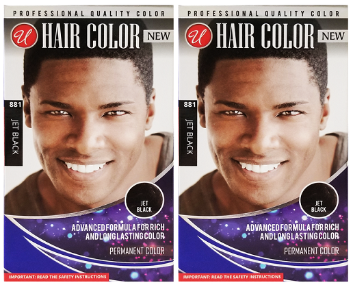 Jet Black Permanent Hair Color / Hair Dye for Men (Pack of 2)