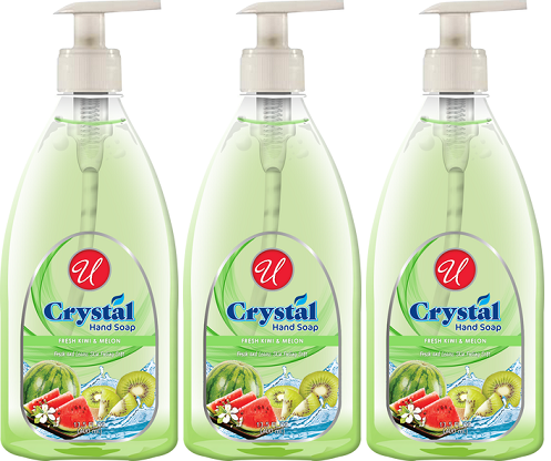 Universal Crystal Fresh Kiwi & Melon Hand Soap, 13.5 oz (Pack of 3)