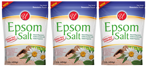 Green Tea & Chamomile Epsom Salt, 1 lb (Pack of 3)