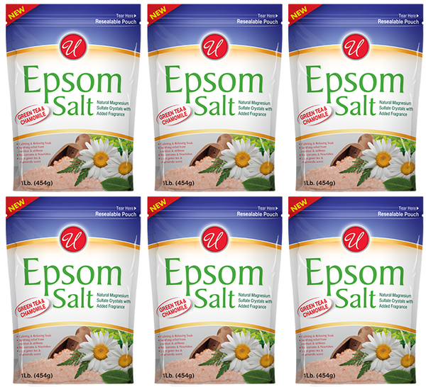 Green Tea & Chamomile Epsom Salt, 1 lb (Pack of 6)