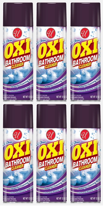 Oxi Bathroom Cleaner Powerful Foaming Action, 12 oz. (Pack of 6)