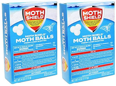 Moth Shield Moth Balls Fresh Linen Scented, 4 oz. (Pack of 2)