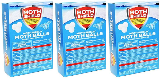 Moth Shield Moth Balls Fresh Linen Scented, 4 oz. (Pack of 3)