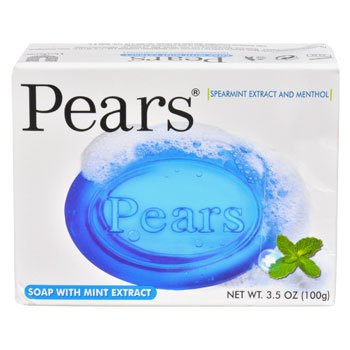 Pears Bar Soap, Spearmint Extract and Menthol Bar Soap, 100g