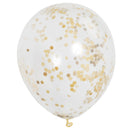 12" Helium Confetti Balloons White With Gold Confetti, 6-ct.