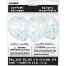 12" Helium Confetti Balloons White With Blue Confetti, 6-ct.