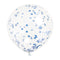 12" Helium Confetti Balloons White With Dark Blue Confetti, 6-ct.