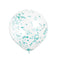 12" Helium Confetti Balloons White With Teal Confetti, 6-ct.