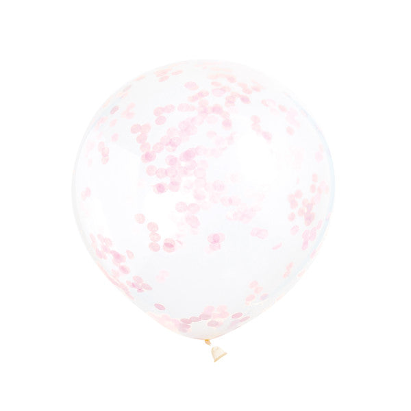 12" Helium Confetti Balloons White With Pink Confetti, 6-ct.