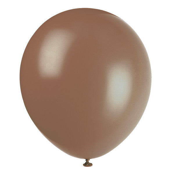 12" Helium Balloons Brown, 10-ct.