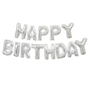 Happy Birthday Silver Balloons Banner Kit