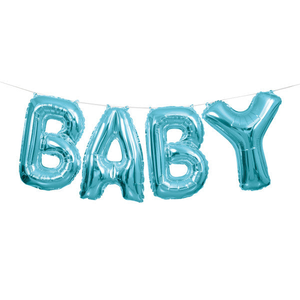 "Baby" Blue Balloons Banner Kit