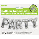 "Party" Silver Balloons Banner Kit
