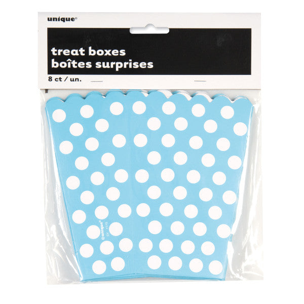 Treat Boxes Baby Blue With White Dots, 8-ct.