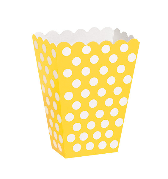 Treat Boxes Yellow With White Dots, 8-ct.