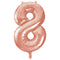 Giant 34" Number 8 Rose Gold Pink Foil Helium Balloon
