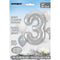 Giant 34" Number 3 Silver Foil Helium Balloon
