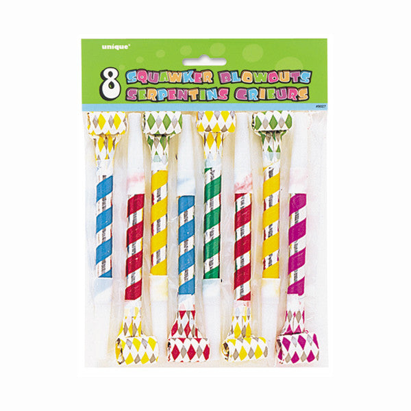 Squawker Blowouts Party Favors Diamond Shapes, 8-ct.