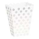 Treat Boxes White With Silver Dots, 8-ct.