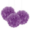 9" Mini Puff Balls Purple Decorations, 3-ct.