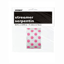 Party Streamer White With Hot Pink Polka Dots, 30 ft. x 1.875 in.