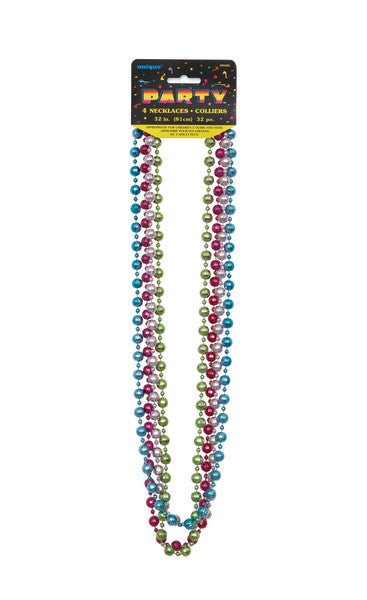 32" Metallic Bead Necklaces Multicolor, 4-ct.