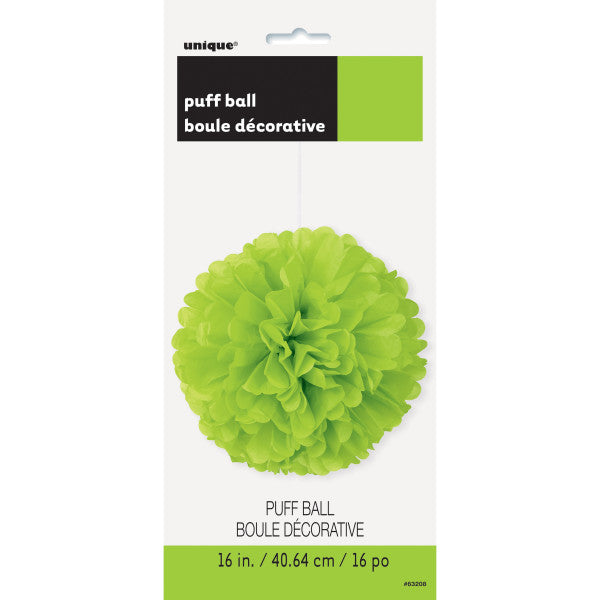 16" Large Puff Ball Bright Green Decorations, 1-ct.