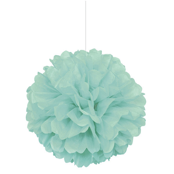 16" Large Puff Ball Teal Decorations, 1-ct.