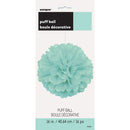 16" Large Puff Ball Teal Decorations, 1-ct.