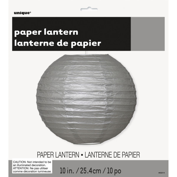10" Large Paper Lantern Silver Decorations, 1-ct.