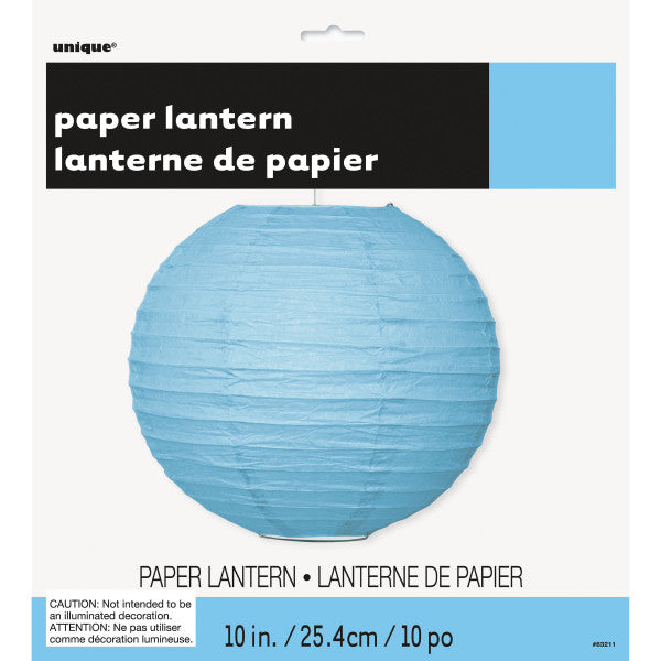 10" Large Paper Lantern Light Blue Decorations, 1-ct.