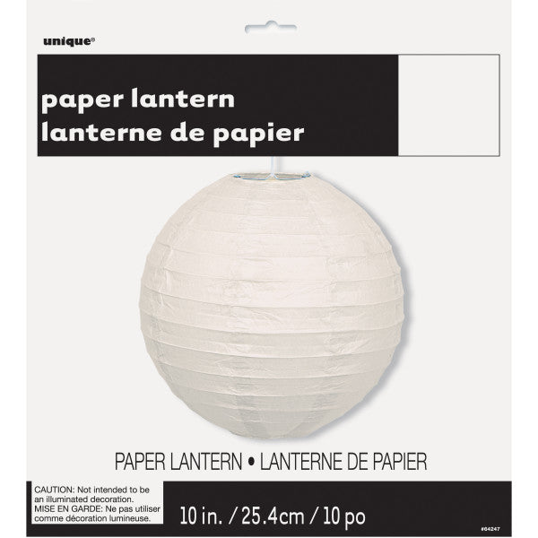 10" Large Paper Lantern White Decorations, 1-ct.