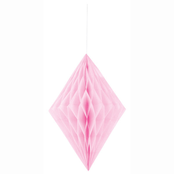 14" Large Honeycomb Diamond Hanging Pink Decorations, 1-ct.