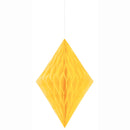 14" Large Honeycomb Diamond Hanging Yellow Decorations, 1-ct.