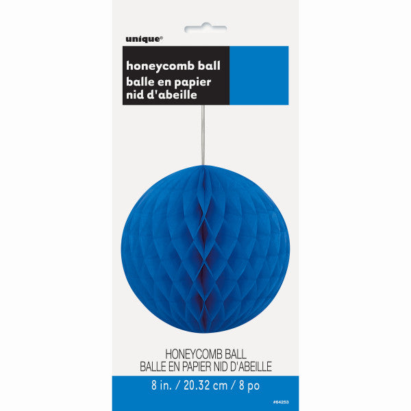 8" Honeycomb Ball Hanging Blue Decorations, 1-ct.