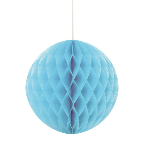 8" Honeycomb Ball Hanging Light Blue Decorations, 1-ct.