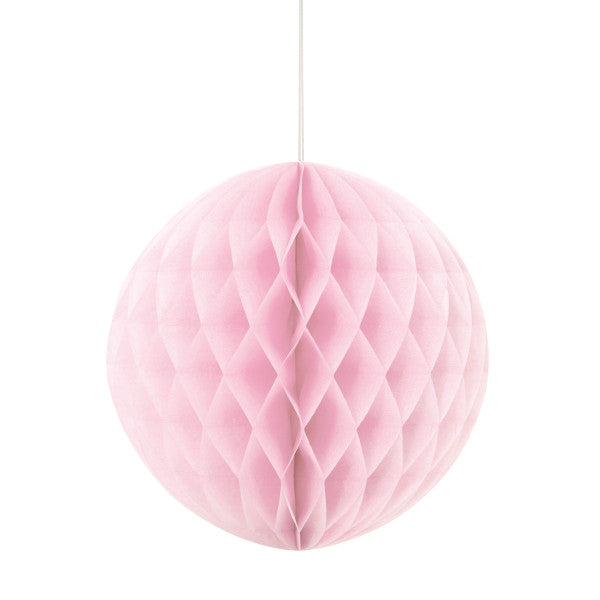 8" Honeycomb Ball Hanging Light Pink Decorations, 1-ct.