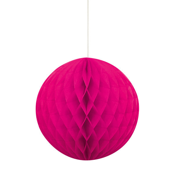 8" Honeycomb Ball Hanging Hot Pink Decorations, 1-ct.