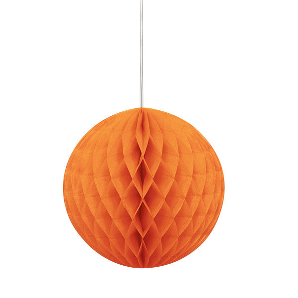 8" Honeycomb Ball Hanging Orange Decorations, 1-ct.