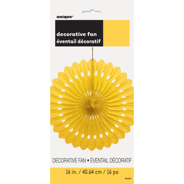 16" Decorative Fan Yellow Decorations, 1-ct.