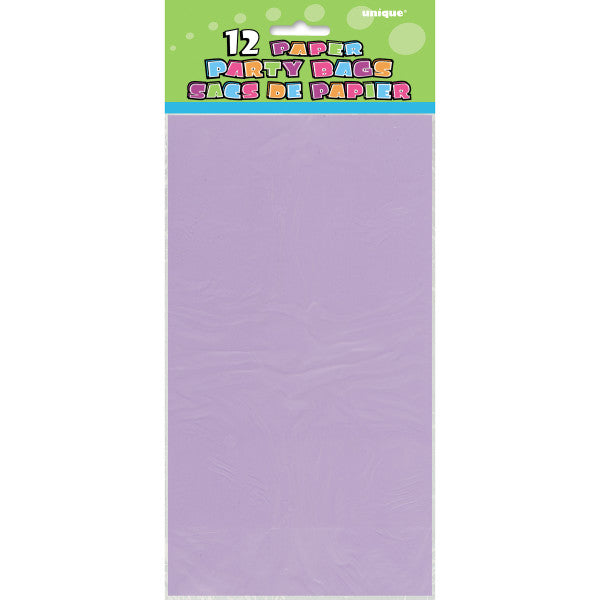 Lavender Paper Party Bags, 12-ct.