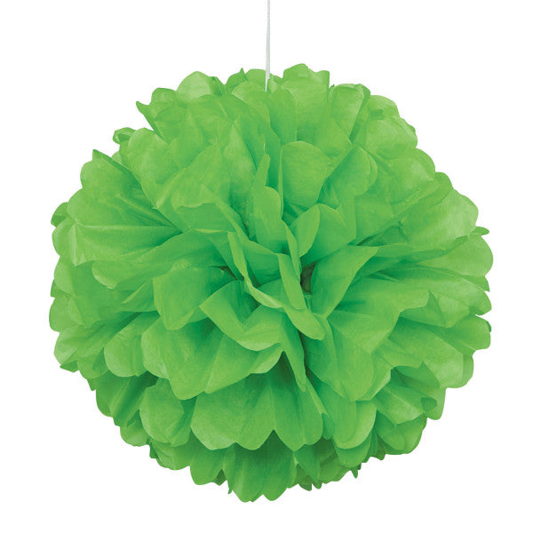 16" Large Puff Ball Lime Green Decorations, 1-ct.