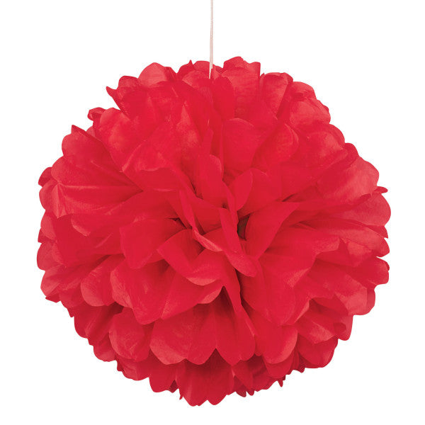 16" Large Puff Ball Red Decorations, 1-ct.