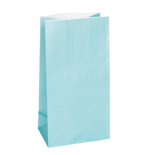 Party Paper Bags Sacs Light Blue, 12-ct.