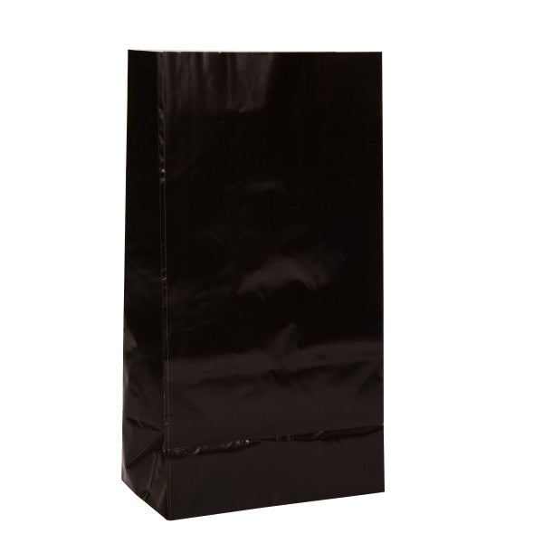 Party Paper Bags Sacs Black, 12-ct.