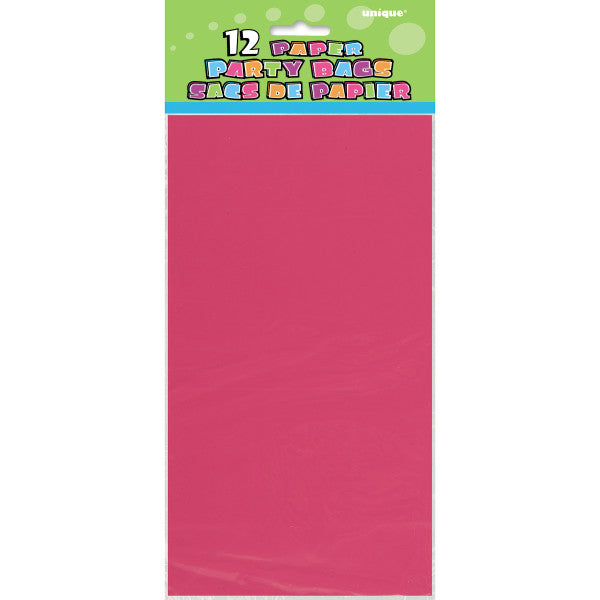 Party Paper Bags Sacs Pink, 12-ct.