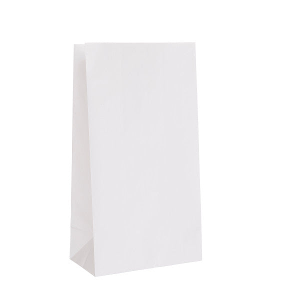 Party Paper Bags Sacs White, 12-ct.