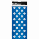 Party Gift Cellophane Bags Blue With White Polka Dots, 20-ct.