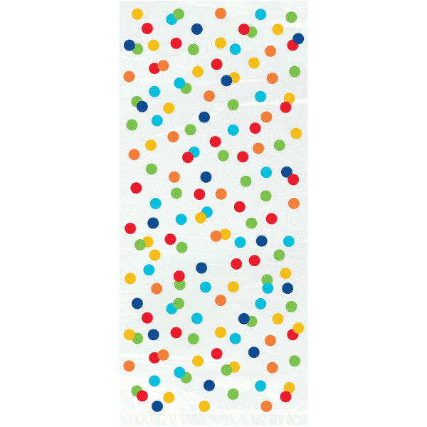 Party Gift Bags White With Multicolor Polka Dots, 20-ct.