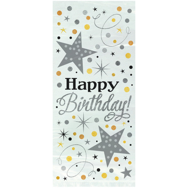 Party Gift Bags With Twist Ties Happy Birthday Star Design, 20-ct.